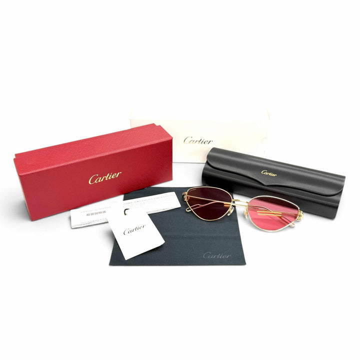 Pristine Cartier sunglasses PREMIERE DE CARTIER 2C Decor Cat-Eye Eyewear CT0155S