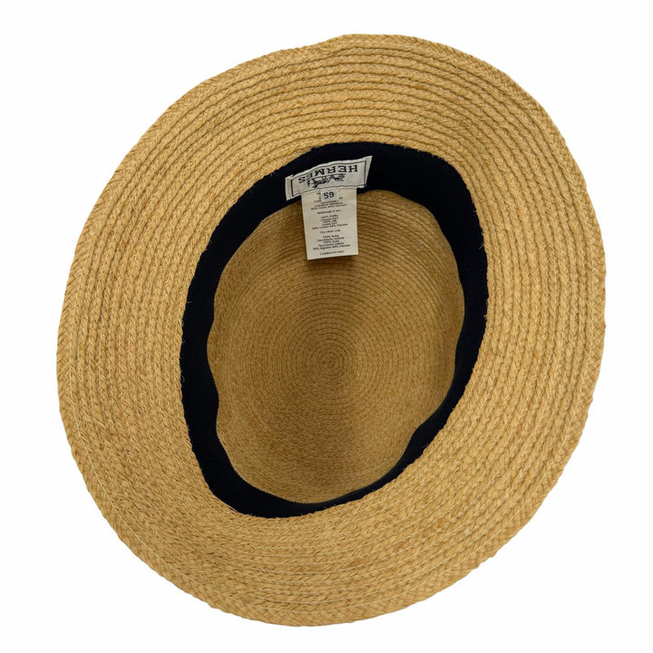 Excellent HERMES hat Silk and raffia straw hat natural Raffia Women
