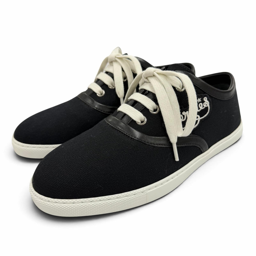 Pristine HERMES sneakers Innocent Leather logo patch, lace-up design black 36