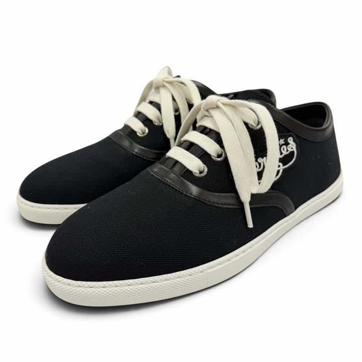 Pristine HERMES sneakers Innocent Leather logo patch, lace-up design black 36