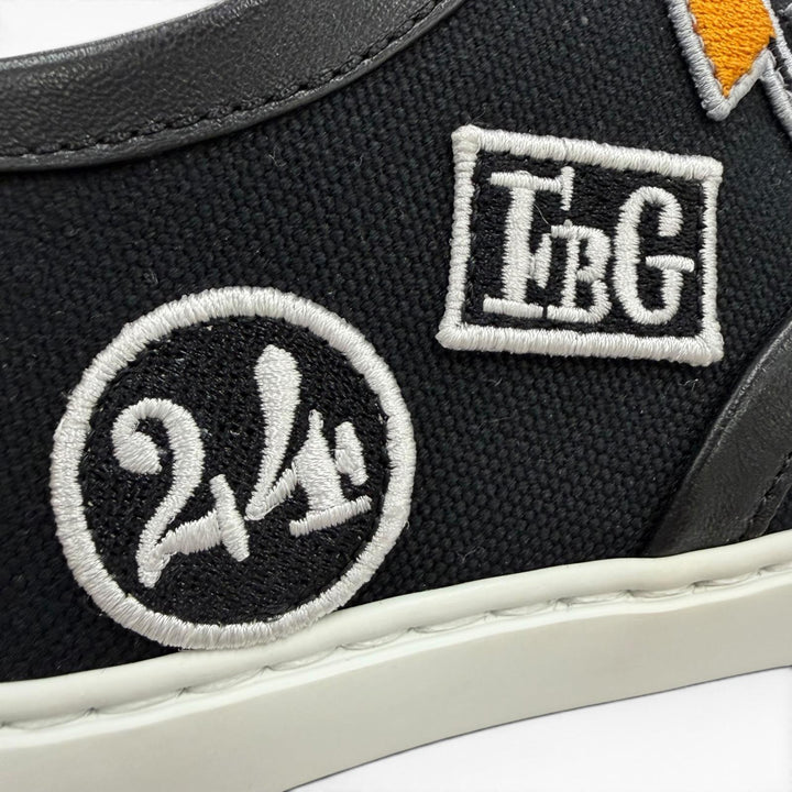 Pristine HERMES sneakers Innocent Leather logo patch, lace-up design black 36