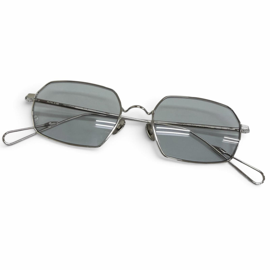 Excellent AHLEM sunglasses Colisee Polygonal shapes White gold mens