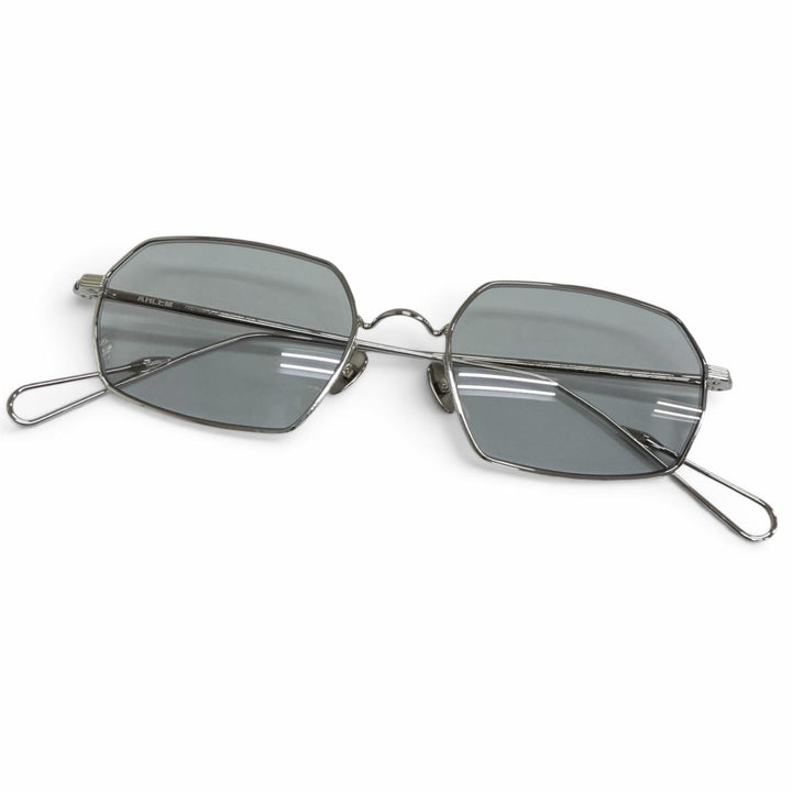 Excellent AHLEM sunglasses Colisee Polygonal shapes White gold mens