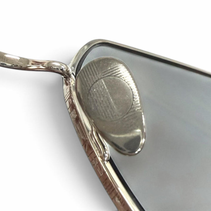 Excellent AHLEM sunglasses Colisee Polygonal shapes White gold mens