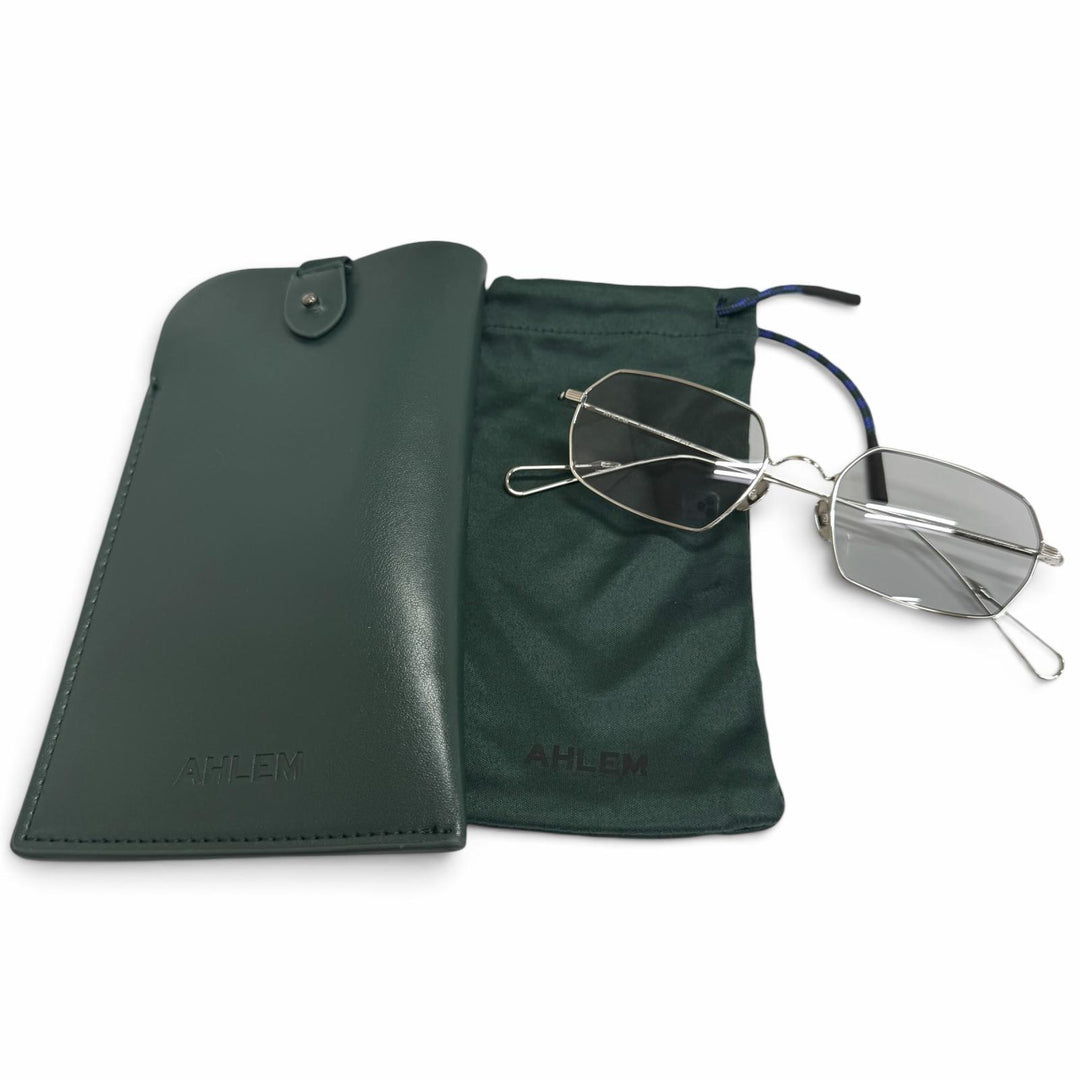 Excellent AHLEM sunglasses Colisee Polygonal shapes White gold mens