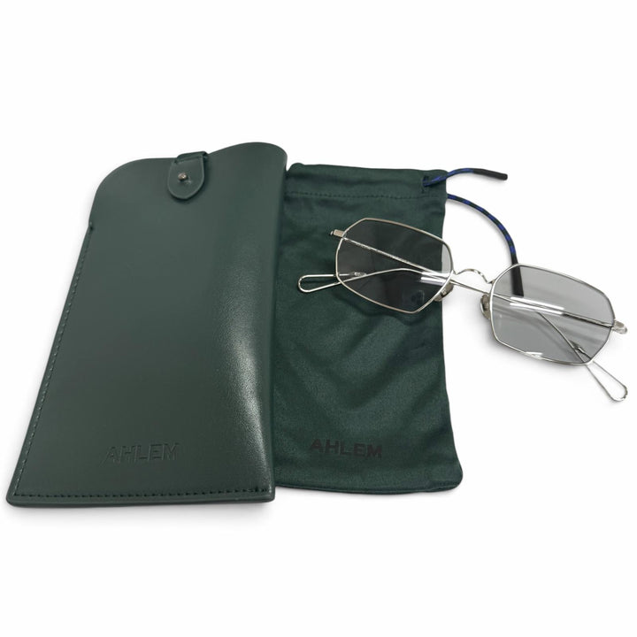 Excellent AHLEM sunglasses Colisee Polygonal shapes White gold mens