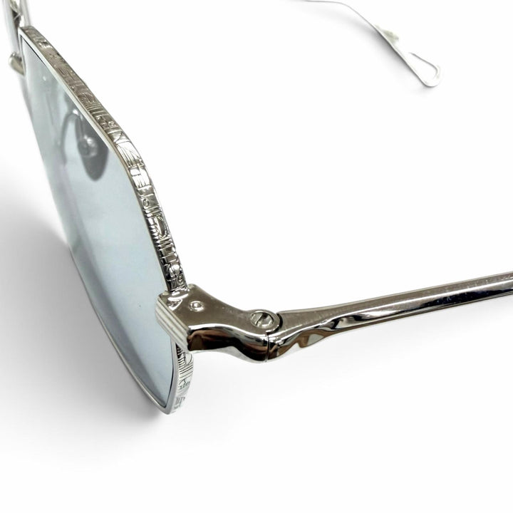 Excellent AHLEM sunglasses Colisee Polygonal shapes White gold mens