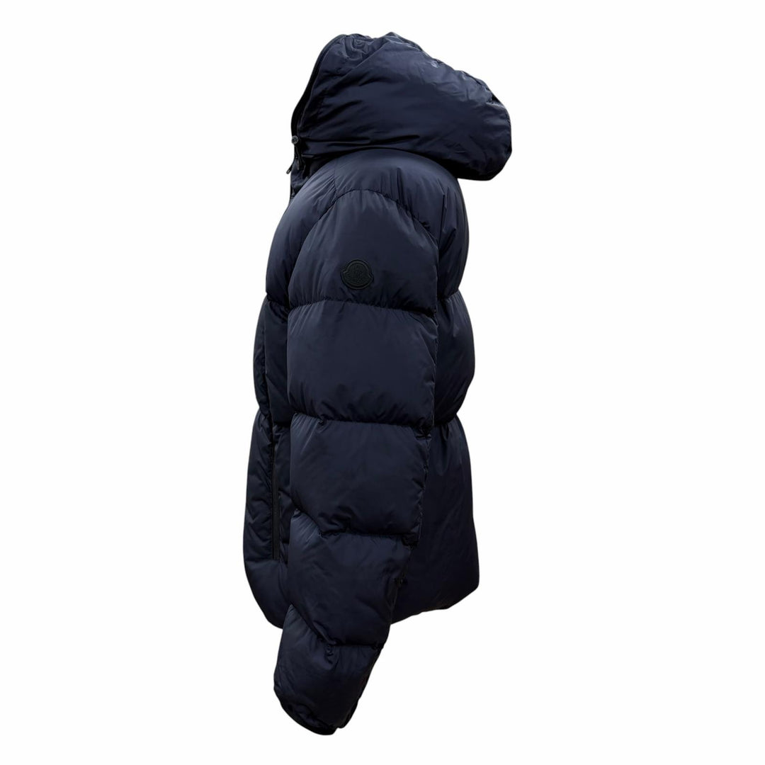Very Good MONCLER down coat MONTCLA Logo patch and hood ZIP UP Navy Nylon mens 3