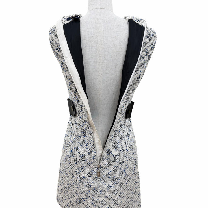 Excellent LOUIS VUITTON one piece Leather-trimmed monogram tweed sleeveless 34