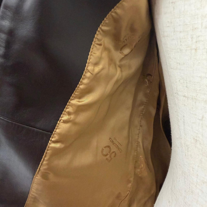 Excellent CINQUANTA leather jacket Horsehide single leather jacket