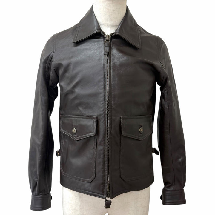 Excellent CINQUANTA leather jacket Horsehide single leather jacket