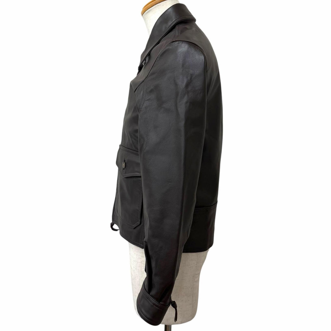 Excellent CINQUANTA leather jacket Horsehide single leather jacket