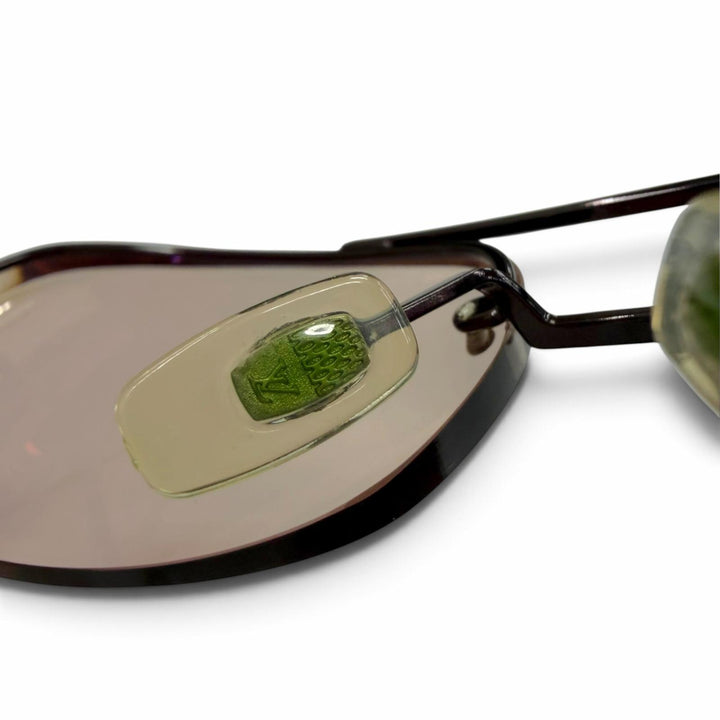 Great LOUIS VUITTON sunglasses Damier Socoa Two-Bridge Half-Rim Brown Z0215U