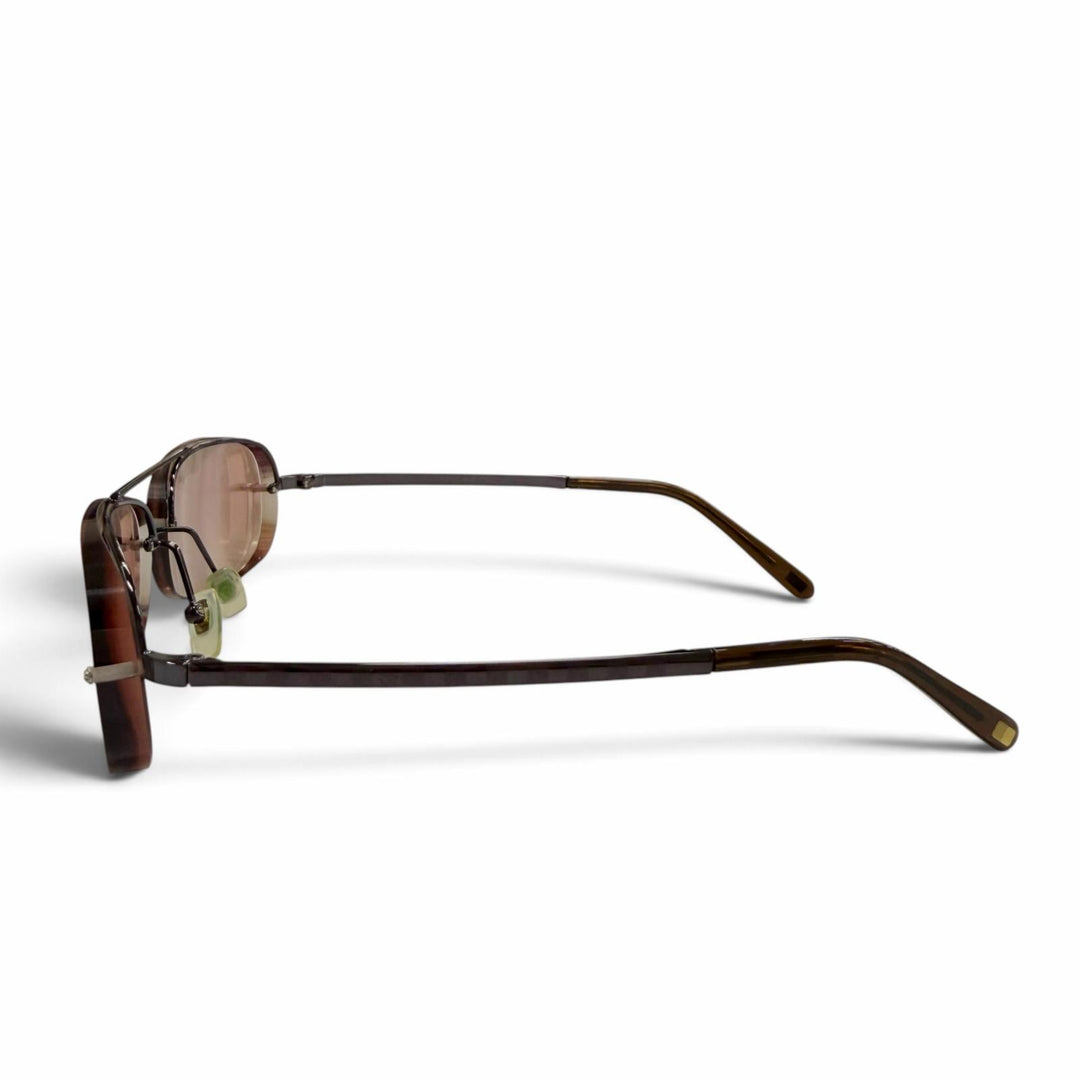 Great LOUIS VUITTON sunglasses Damier Socoa Two-Bridge Half-Rim Brown Z0215U