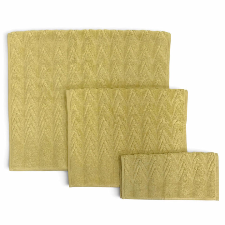 Pristine HERMES towel SERVIETTE INVITE SWING set (3 pieces) Yellow-green 101622M