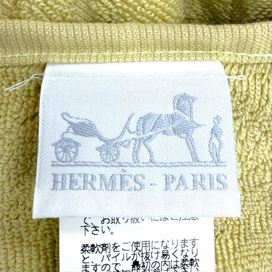 Pristine HERMES towel SERVIETTE INVITE SWING set (3 pieces) Yellow-green 101622M