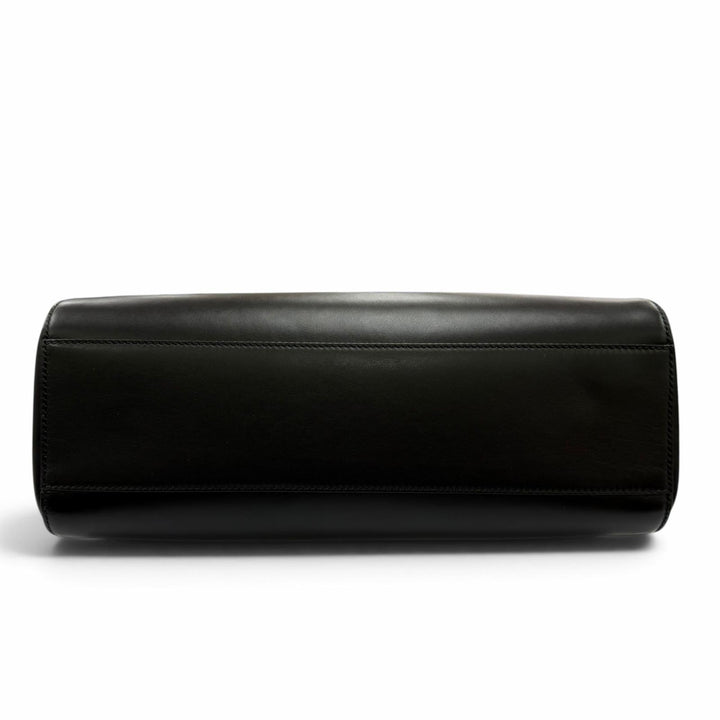Excellent GUCCI Nymphaea Medium Bamboo 2way Leather Shoulder Bag black 45376