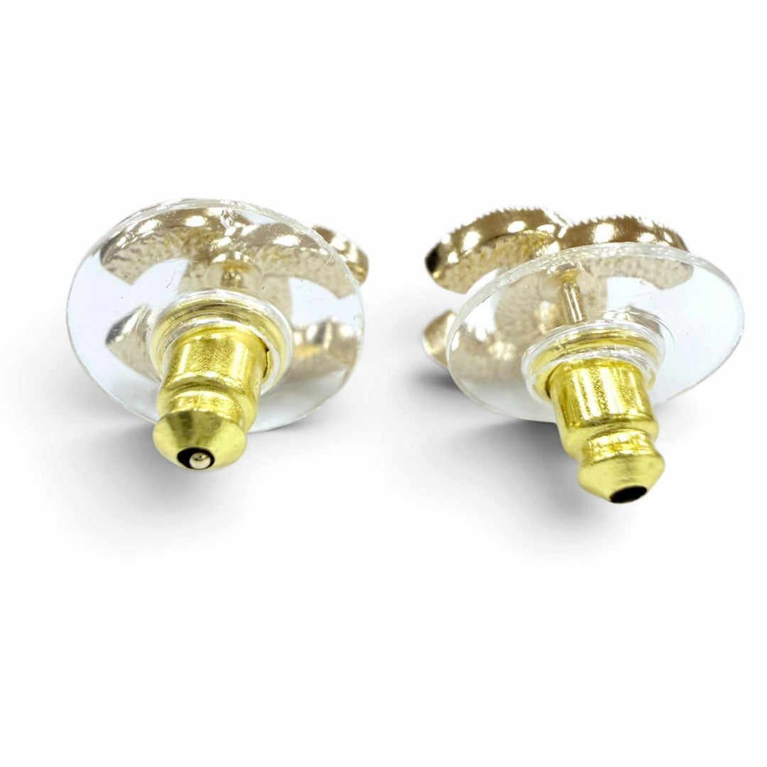 Excellent CHANEL Pierce COCO Mark Rhinestone Accessories gold Women F26V