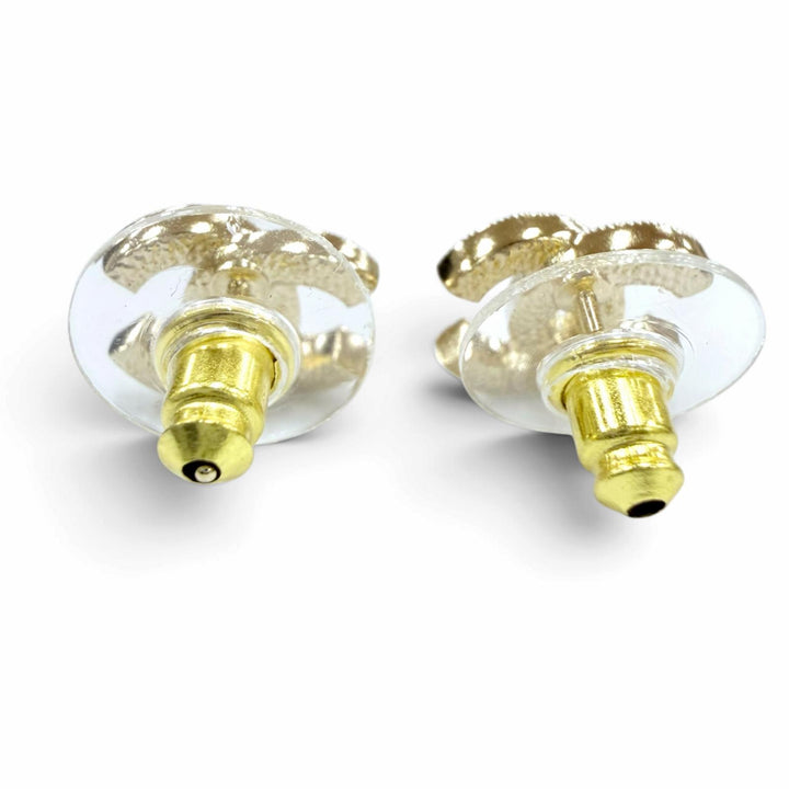Excellent CHANEL Pierce COCO Mark Rhinestone Accessories gold Women F26V