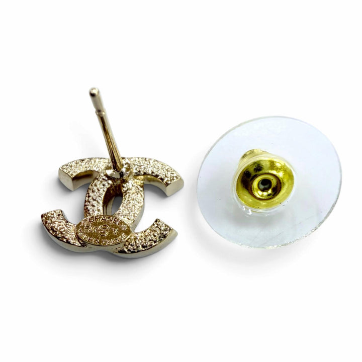 Excellent CHANEL Pierce COCO Mark Rhinestone Accessories gold Women F26V