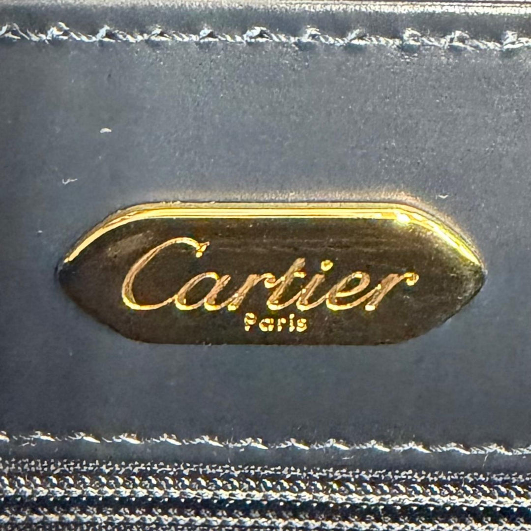 Excellent Cartier Handbag Square Leather black leather Women