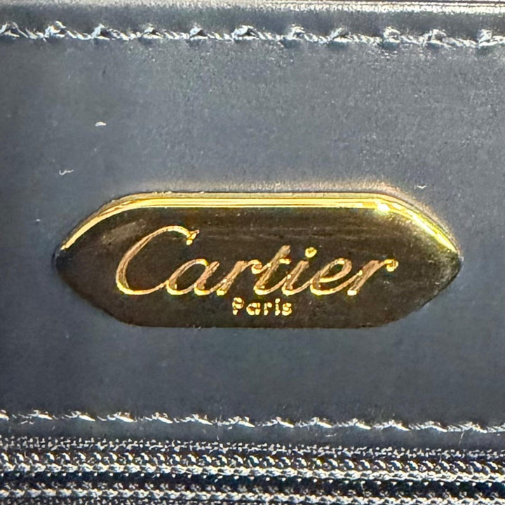 Excellent Cartier Handbag Square Leather black leather Women