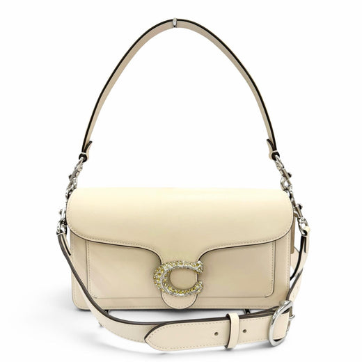 Excellent COACH Shoulder Bag Tabby 26 leather 2-way handbag Ivory CY940
