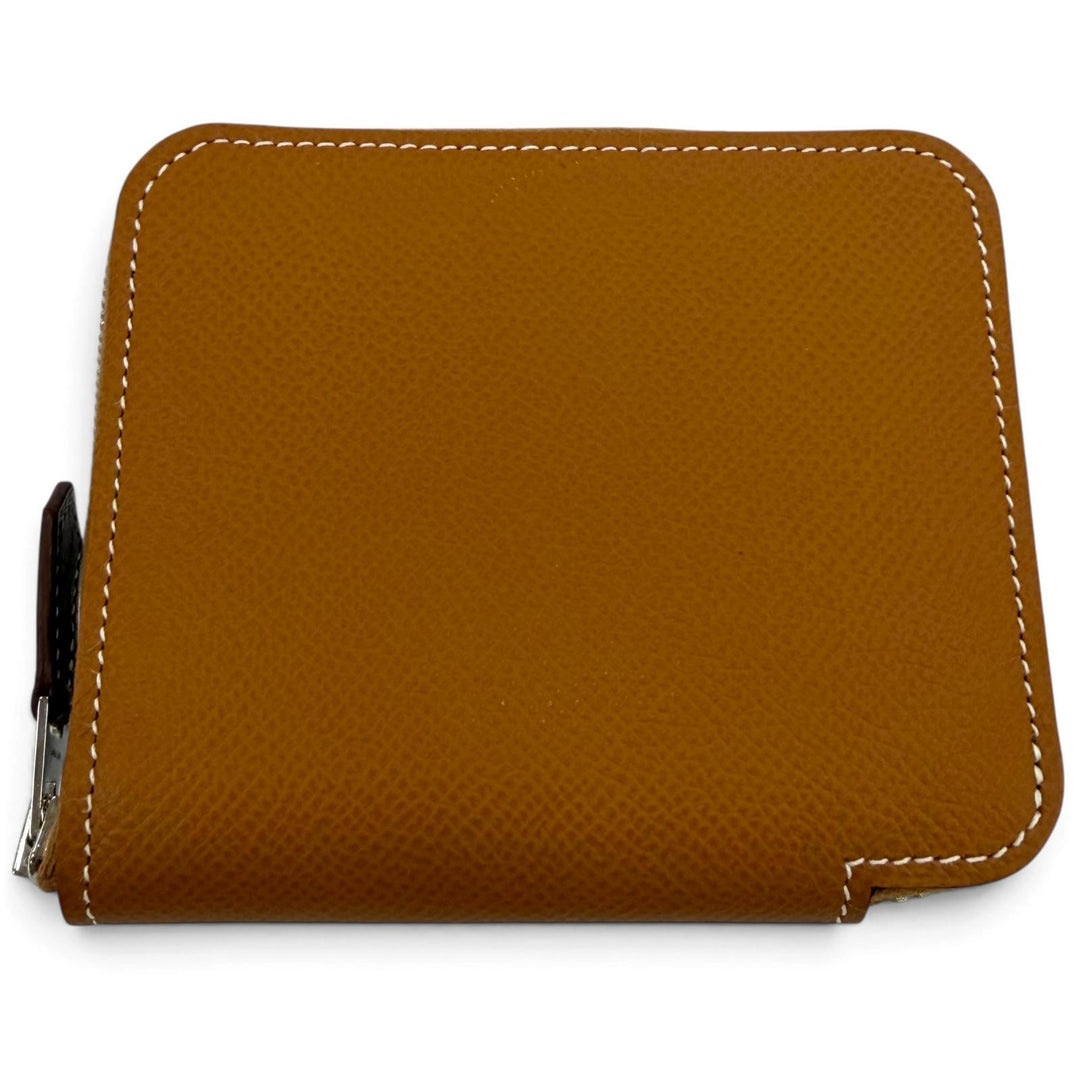 Excellent HERMES Coin case Azap compact silk in Epsom Leather Women