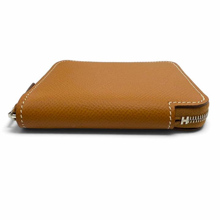 Excellent HERMES Coin case Azap compact silk in Epsom Leather Women