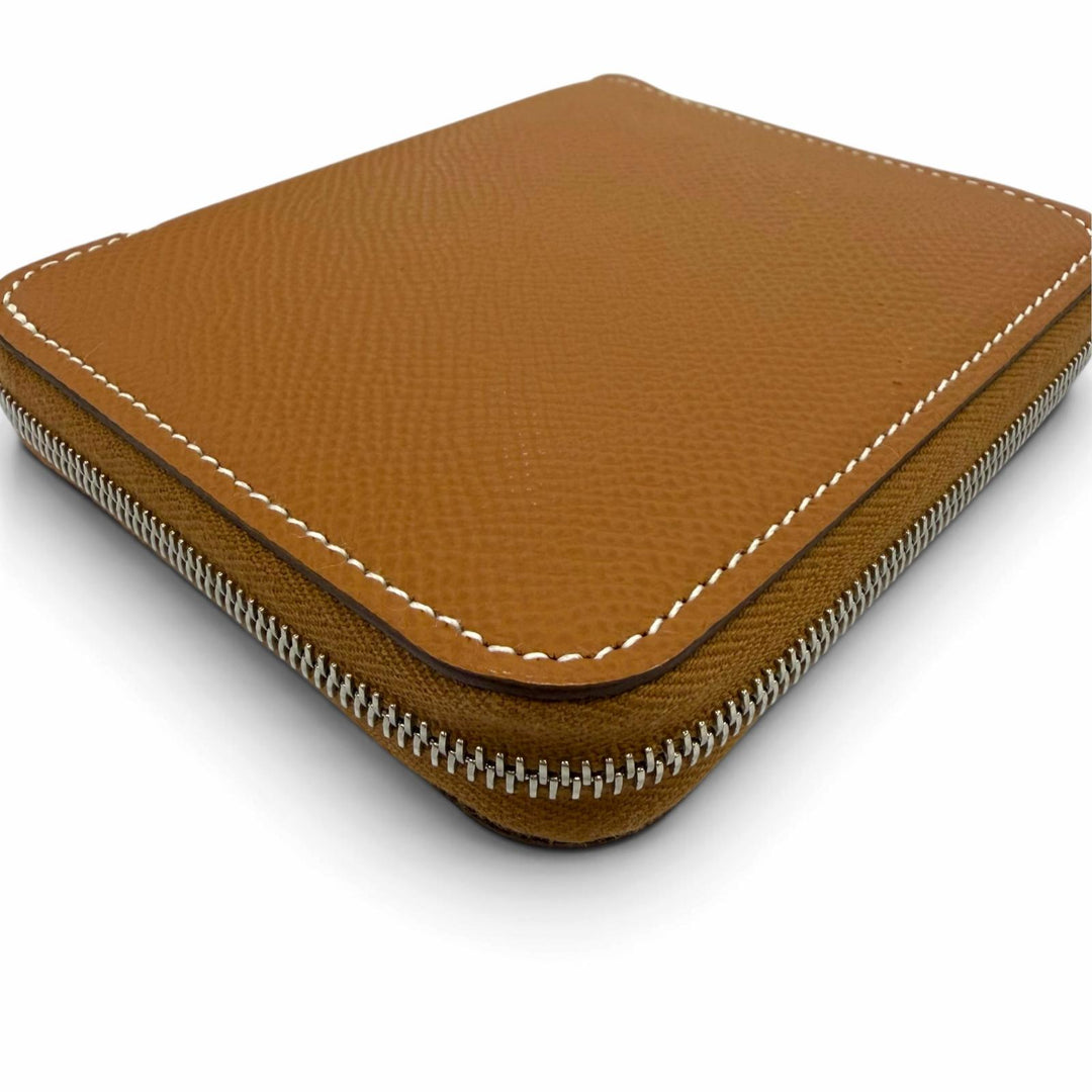 Excellent HERMES Coin case Azap compact silk in Epsom Leather Women