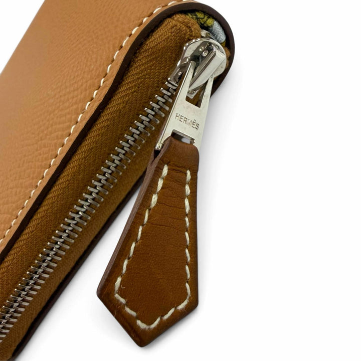 Excellent HERMES Coin case Azap compact silk in Epsom Leather Women