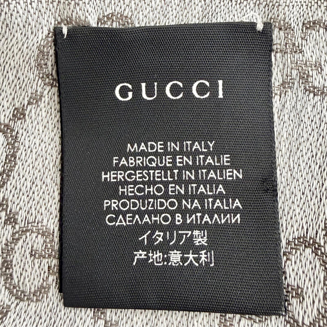Pristine GUCCI Stall GG pattern large shawl Brown wool Women 281942