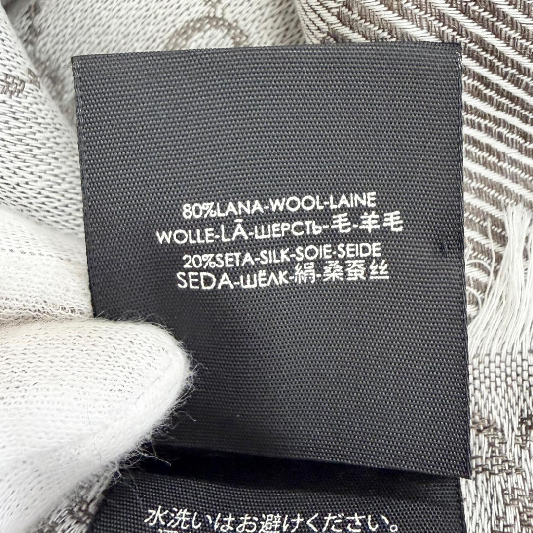 Pristine GUCCI Stall GG pattern large shawl Brown wool Women 281942