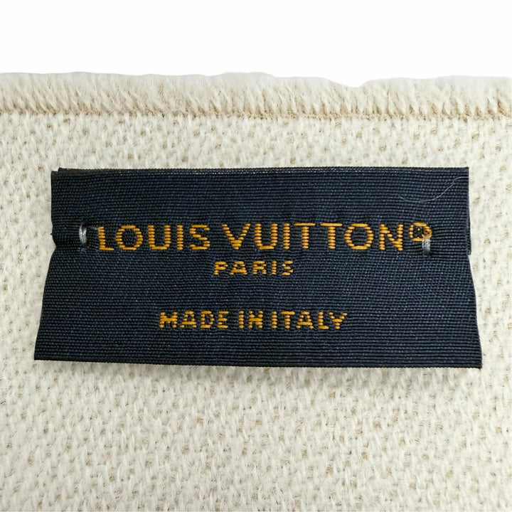 Great LOUIS VUITTON Scarf LV Essential Monogram beige wool Women M77854