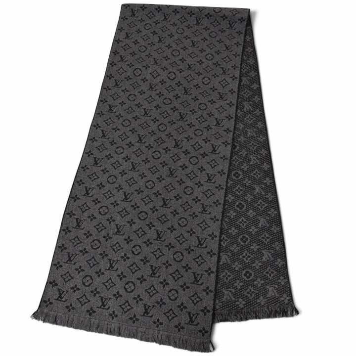 Very Good LOUIS VUITTON Scarf Monogram Classic Anthracite wool mens M78526