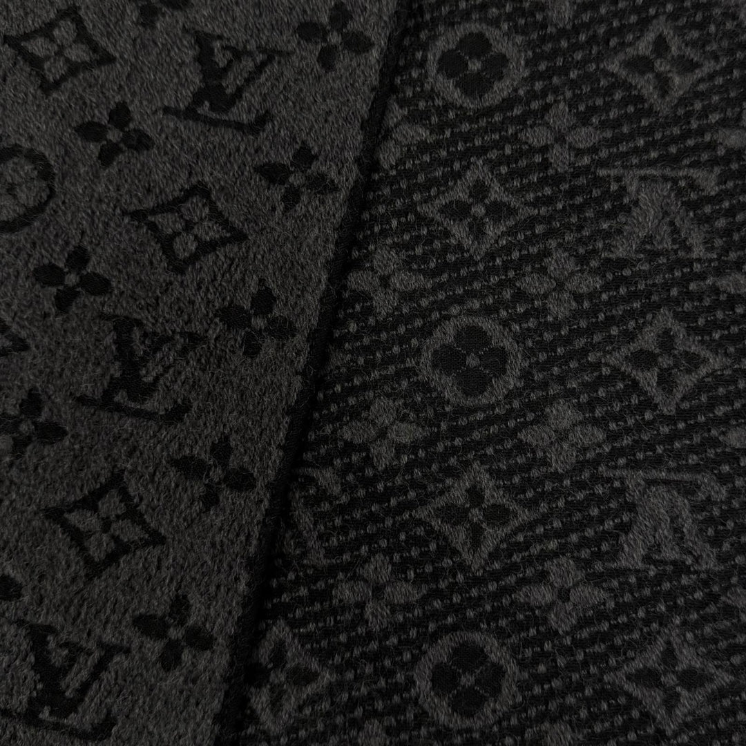 Very Good LOUIS VUITTON Scarf Monogram Classic Anthracite wool mens M78526