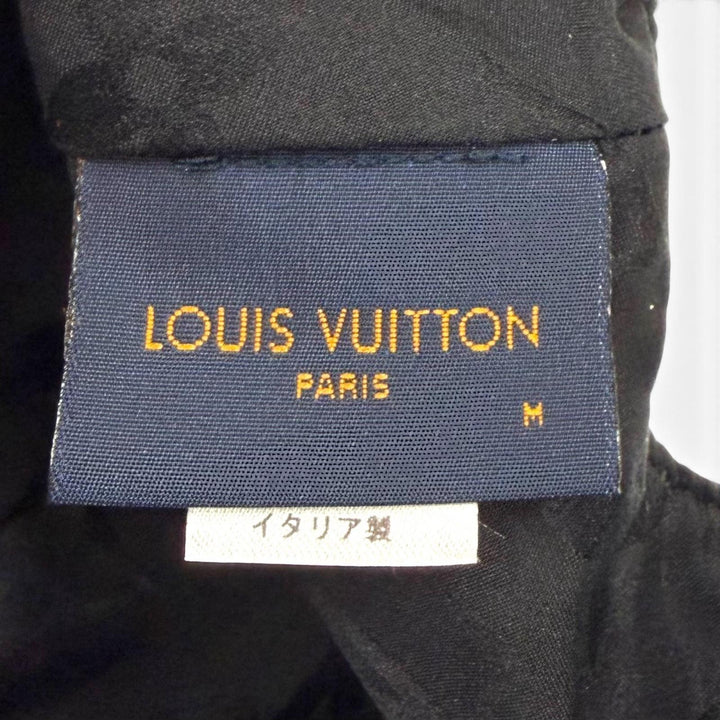 Great LOUIS VUITTON cap Monogram Flower 1854 Lambskin leather hat Black M MP2900