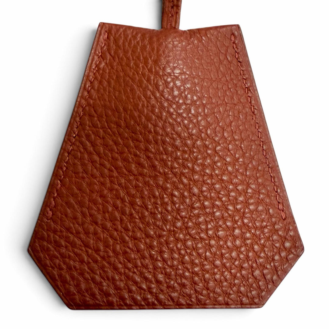 Excellent HERMES Necklace Margiela-era Clochette Brown Togo Leather Women