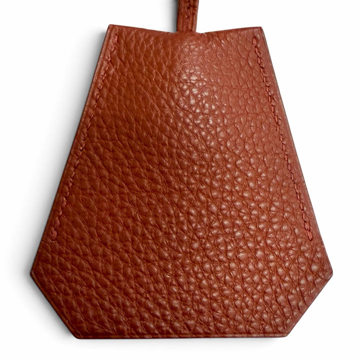 Excellent HERMES Necklace Margiela-era Clochette Brown Togo Leather Women