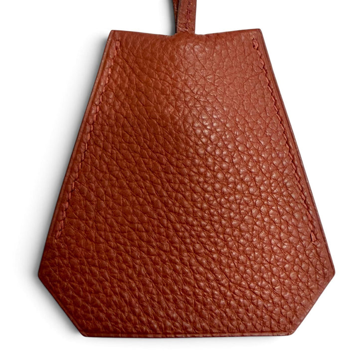 Excellent HERMES Necklace Margiela-era Clochette Brown Togo Leather Women