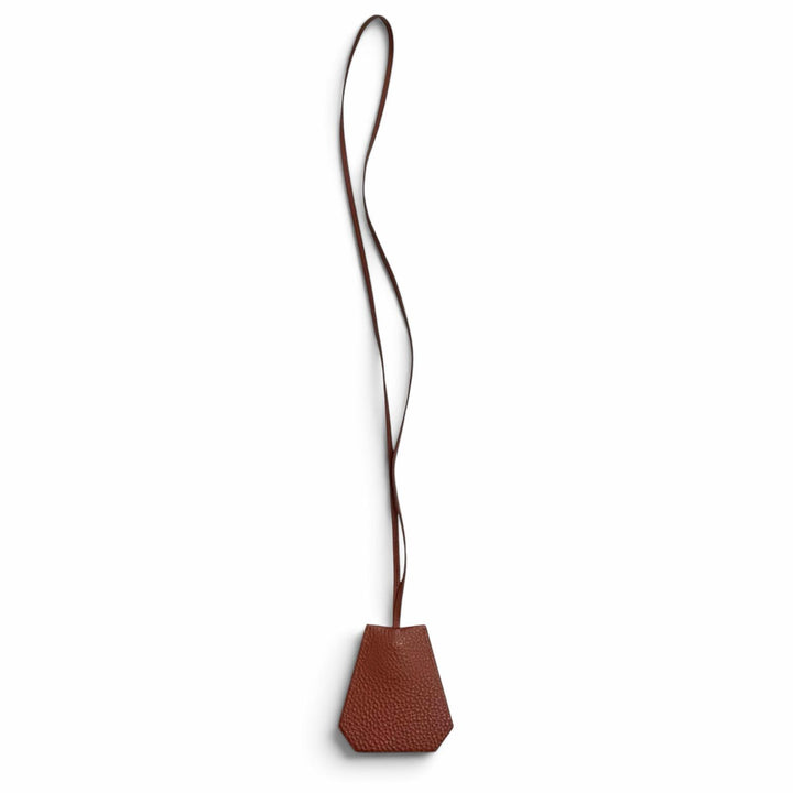 Excellent HERMES Necklace Margiela-era Clochette Brown Togo Leather Women