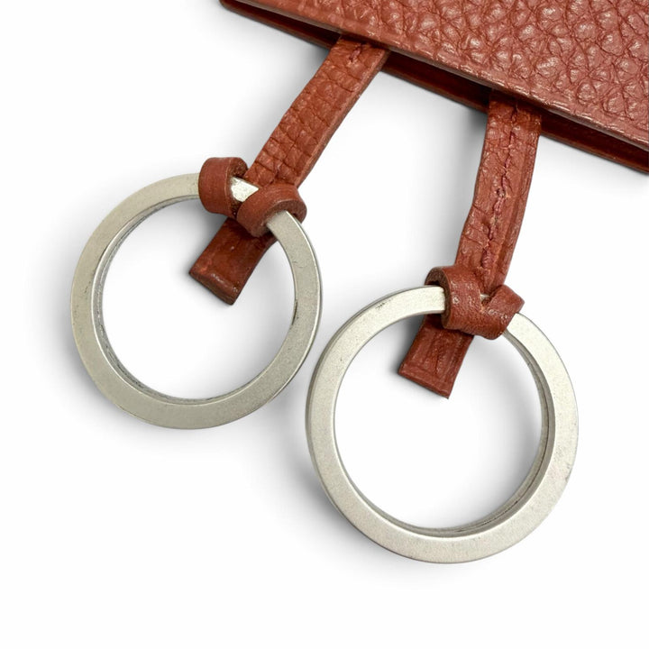 Excellent HERMES Necklace Margiela-era Clochette Brown Togo Leather Women