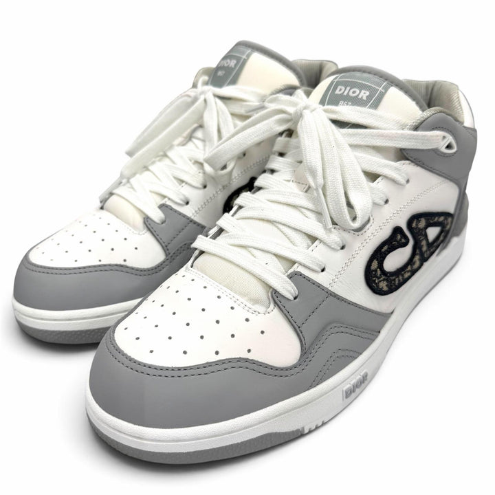 Great DIOR High cut sneakers B57 Oblique gray leather mens 42 3SH141ZXU86042