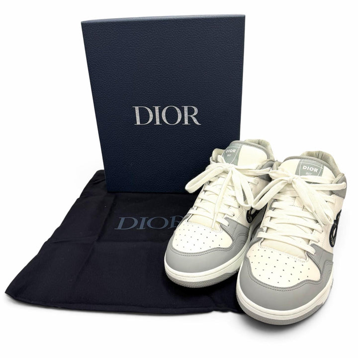 Great DIOR High cut sneakers B57 Oblique gray leather mens 42 3SH141ZXU86042