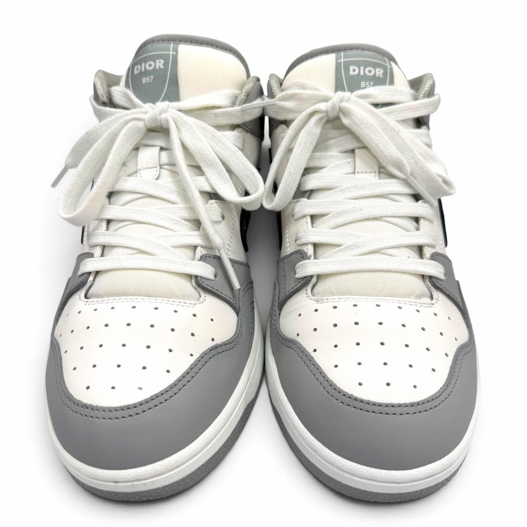 Great DIOR High cut sneakers B57 Oblique gray leather mens 42 3SH141ZXU86042