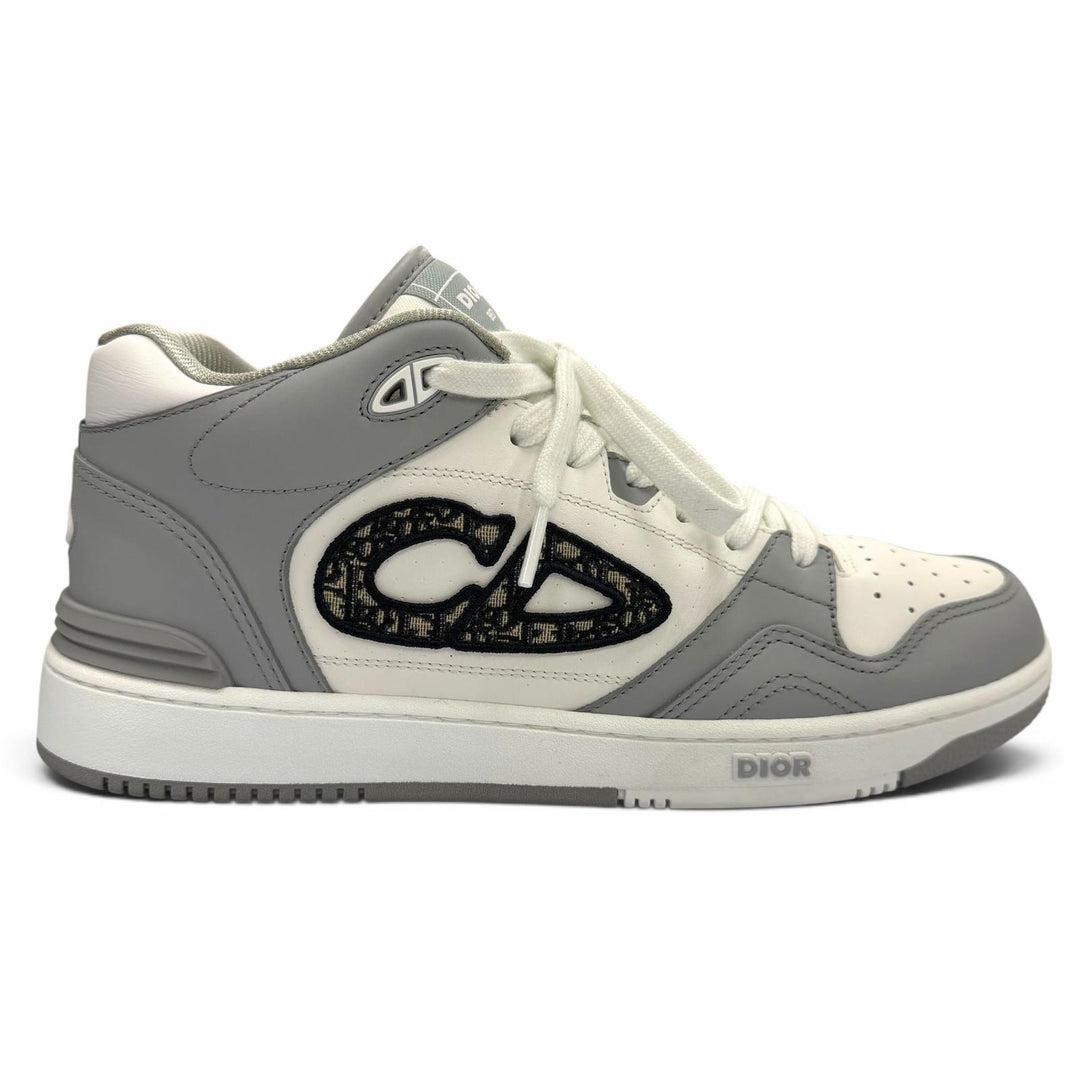 Great DIOR High cut sneakers B57 Oblique gray leather mens 42 3SH141ZXU86042