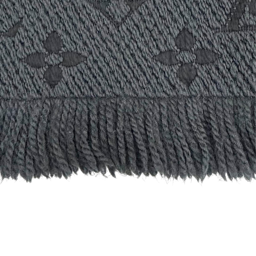 Great LOUIS VUITTON Scarf Escalp Logo Mania Monogram Dark gray wool Women 413287