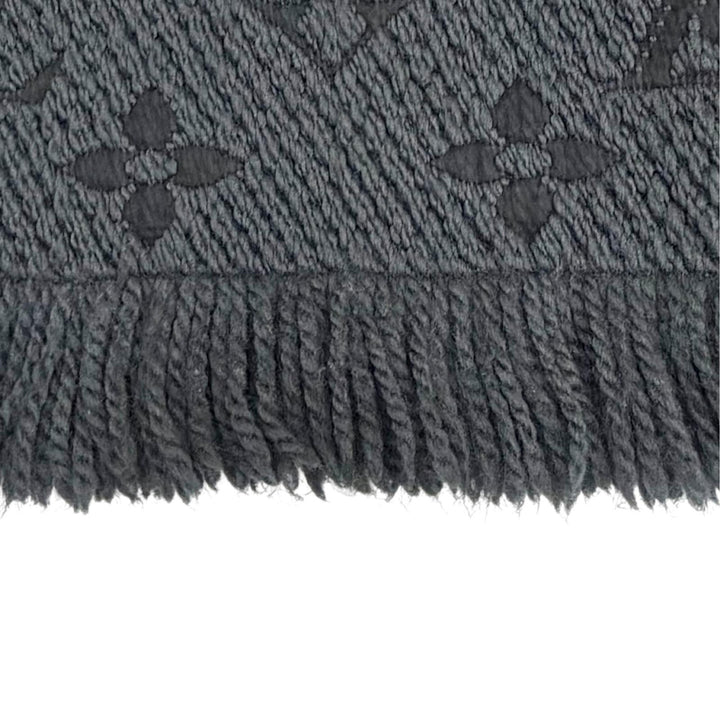 Great LOUIS VUITTON Scarf Escalp Logo Mania Monogram Dark gray wool Women 413287
