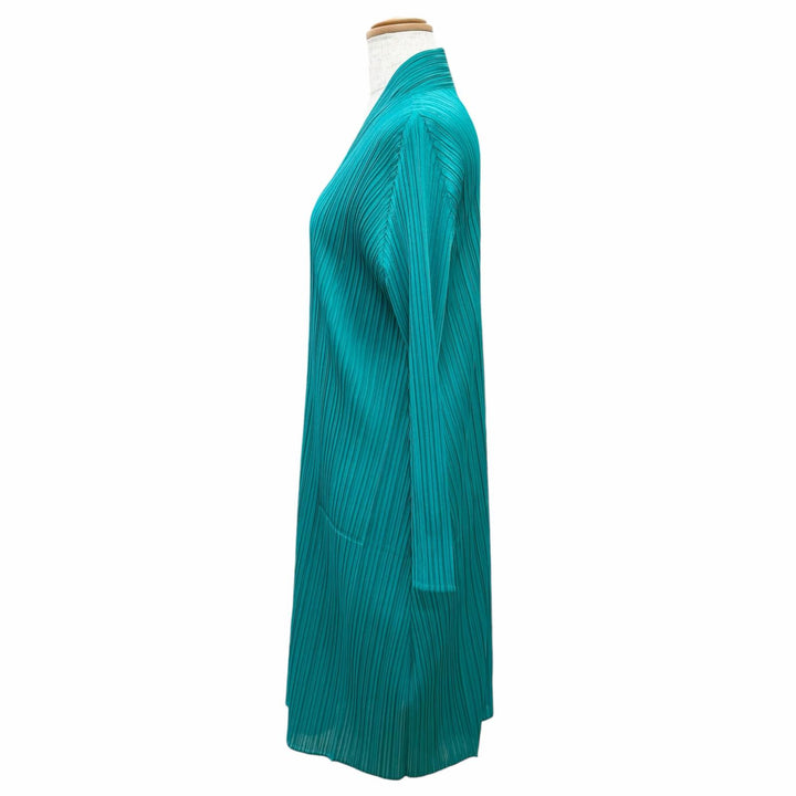 Excellent PLEATS PLEASE one piece V-neck long sleeves Emerald green 3 PP71-JH146