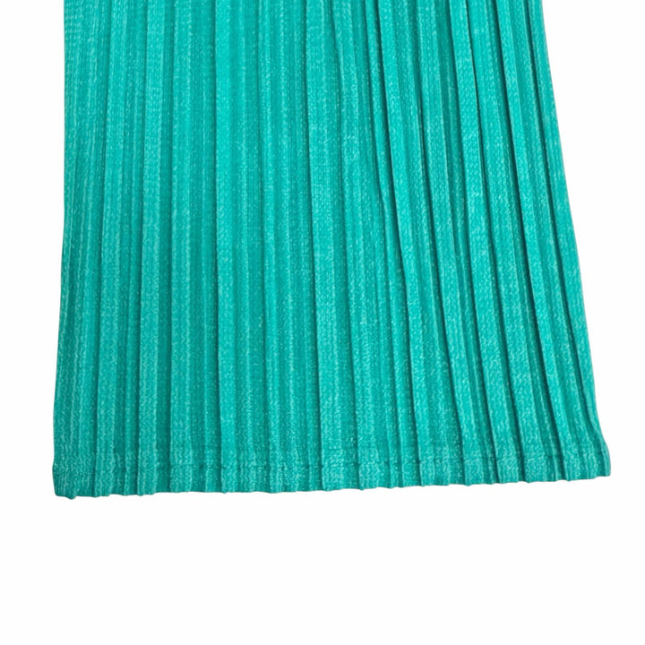 Excellent PLEATS PLEASE one piece V-neck long sleeves Emerald green 3 PP71-JH146